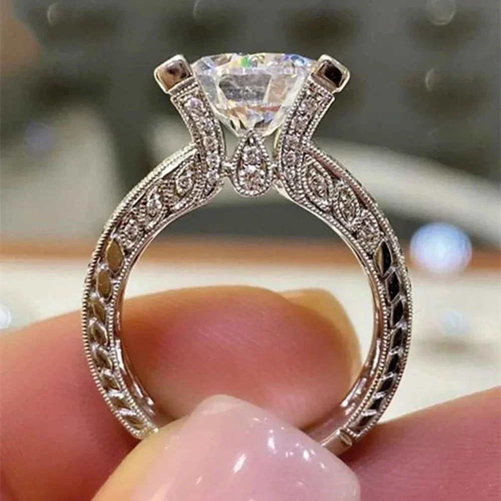 💞Fashion Party Glitter Zircon Chunky Carved Cubic Rings for Women, MARR9138
